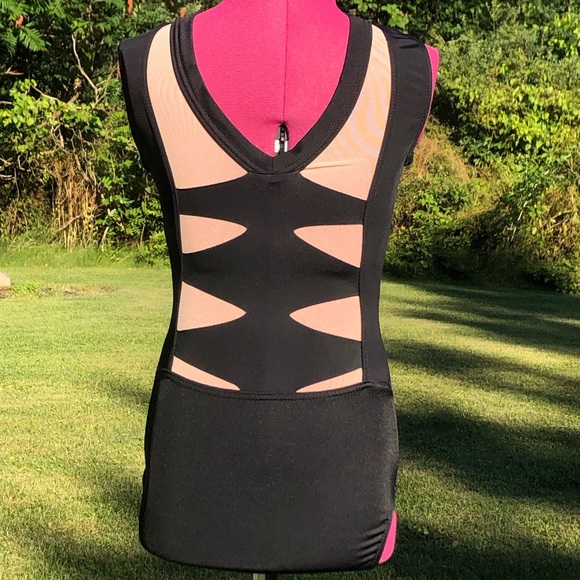 Balera Girls Black Leotard w/ Mesh Inserts - Size IC - Picture 4 of 5